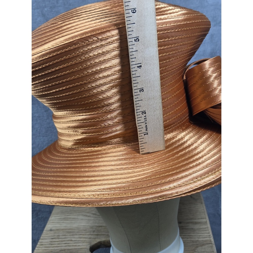 VTG Mr Hi's Classic Hat Orange Fancy Bow Derby Church - Picture 5 of 10